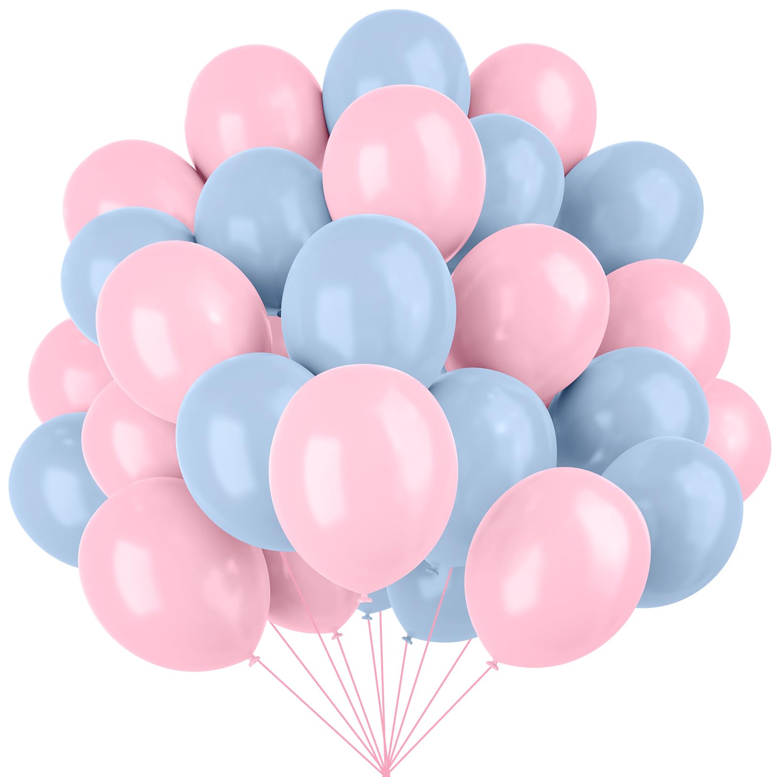 YMSZ Pink & Blue Latex Balloons 12in (67pc) – Gender Reveal & Party Decor