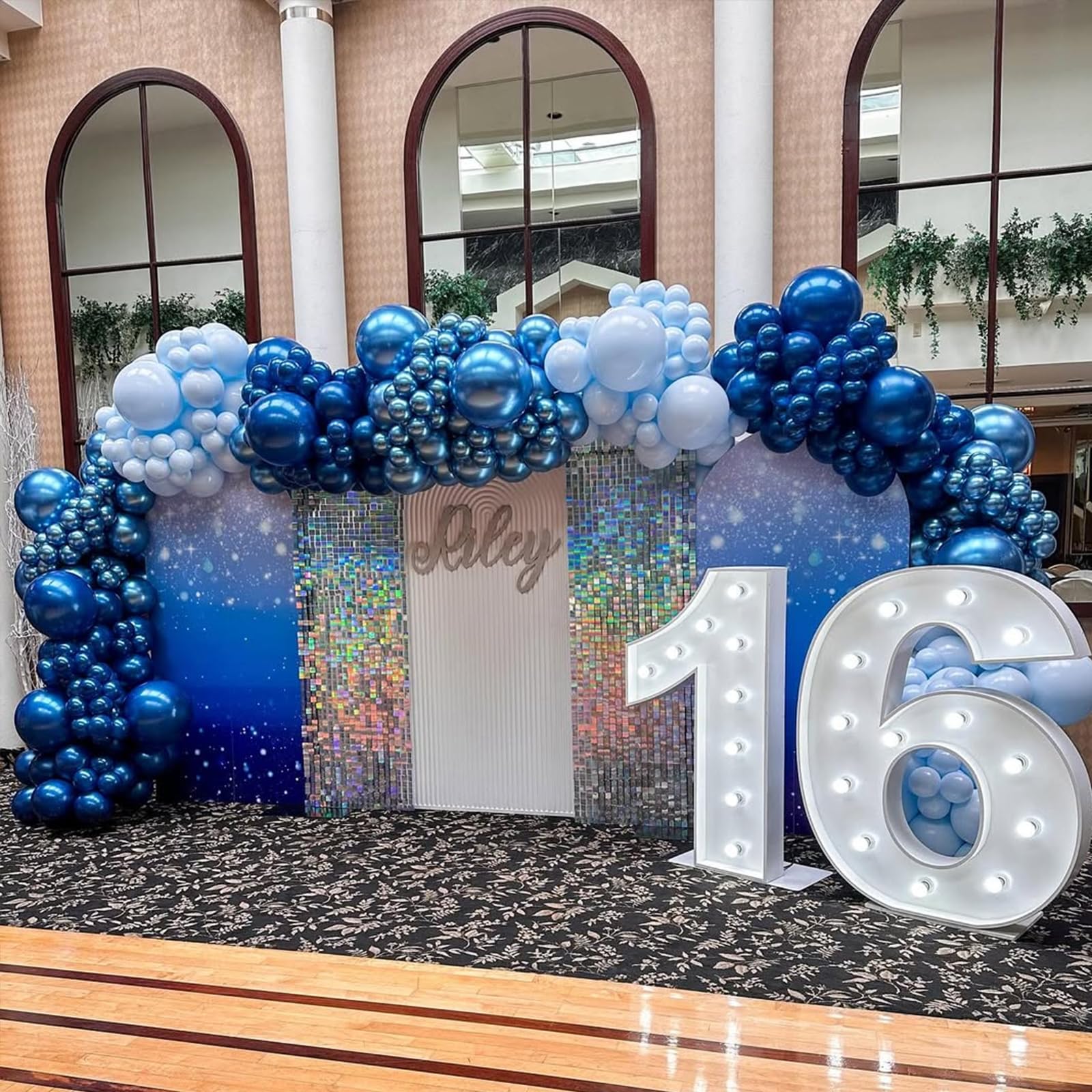 YMSZ Blue & Silver Balloons Kit – 67pcs, 12in Navy Blue & Metallic Silver Confetti for Party Decor