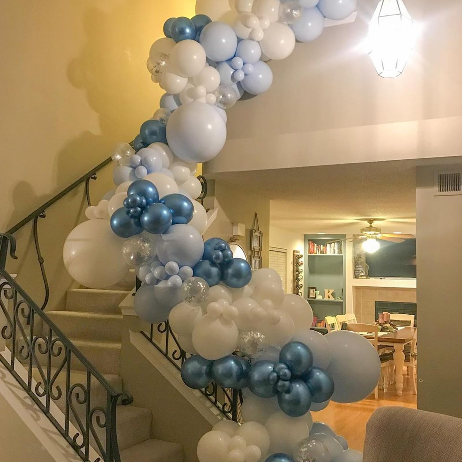 YMSZ 67pcs Blue and White Balloons Kit – 12in Confetti Balloons for Baby Shower, Birthday, Wedding