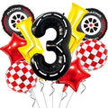 YNITSED Cartoon Race Car Birthday Decorations — 40 Inch Balloons, 3rd Birthday Party