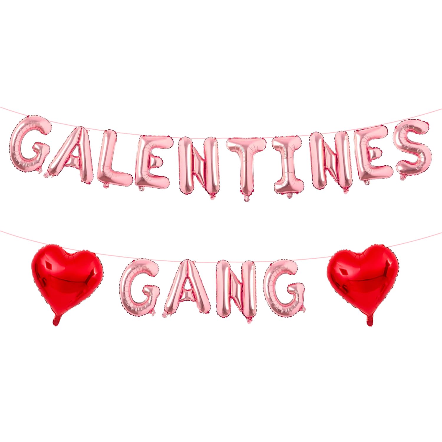 YNITSED Galentines Gang Rose Gold Letter Banner – 16in Galentines Decor