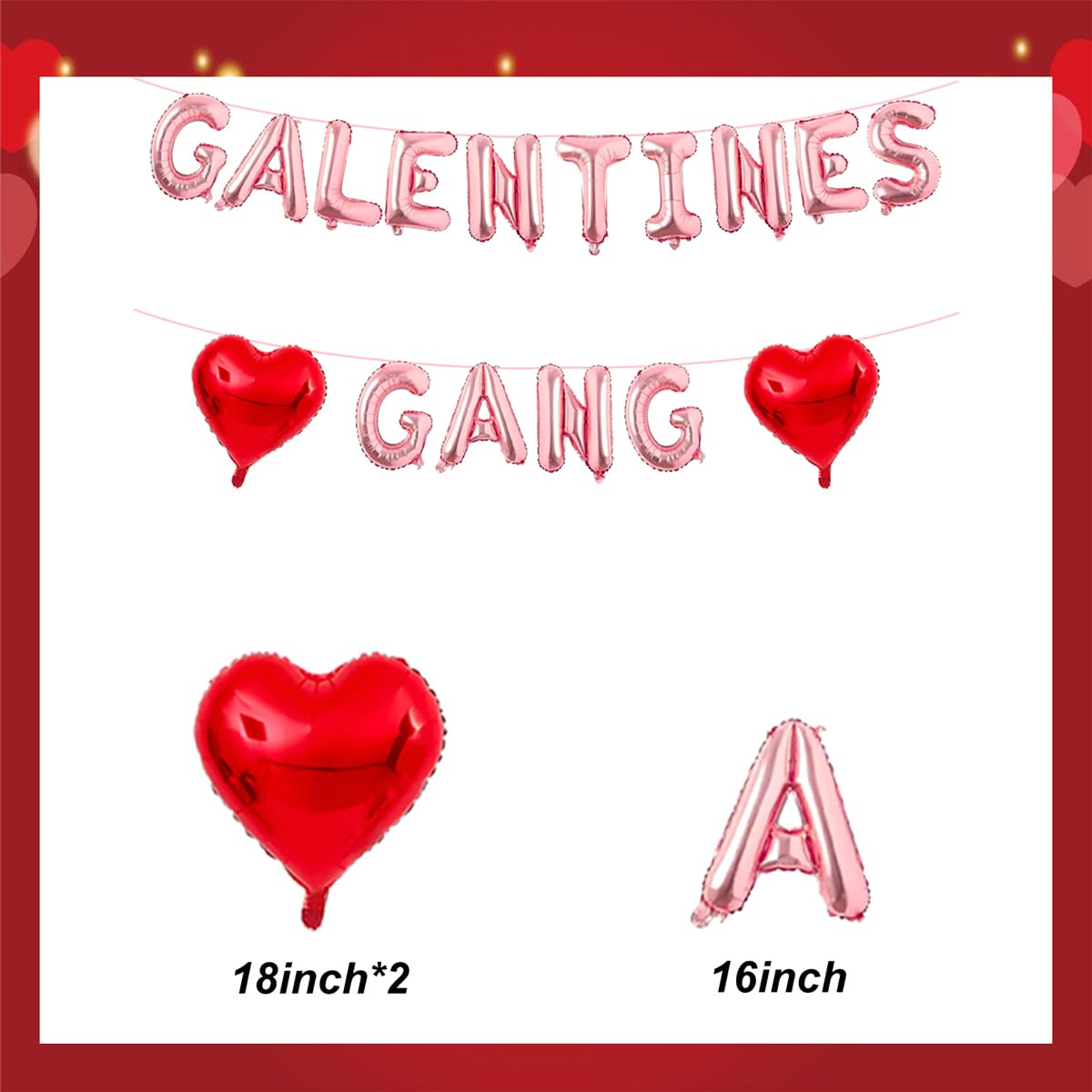 YNITSED Galentines Gang Rose Gold Letter Banner – 16in Galentines Decor