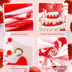 Yoirrat Red White Happy Birthday Banner - Large 71x44 Inch Backdrop for Party Photos