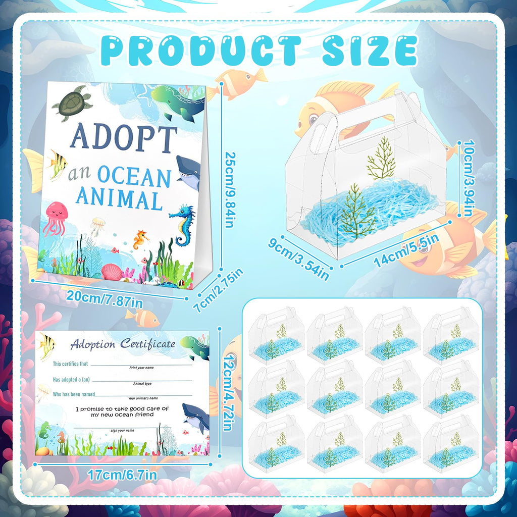 Yoloodayy 85 Pcs Ocean Animal Party Favors — Plush Sea Animals & Gift Boxes