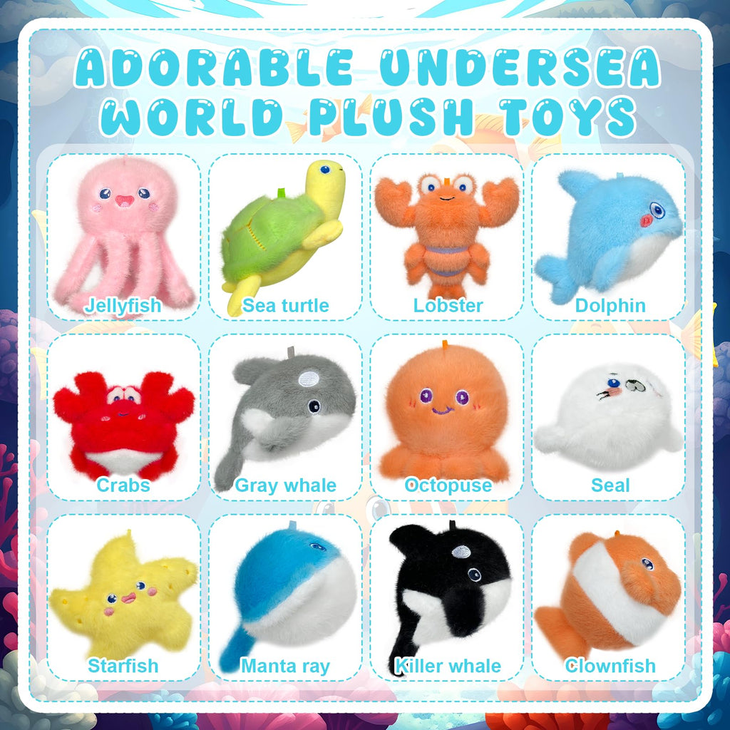 Yoloodayy 85 Pcs Ocean Animal Party Favors — Plush Sea Animals & Gift Boxes