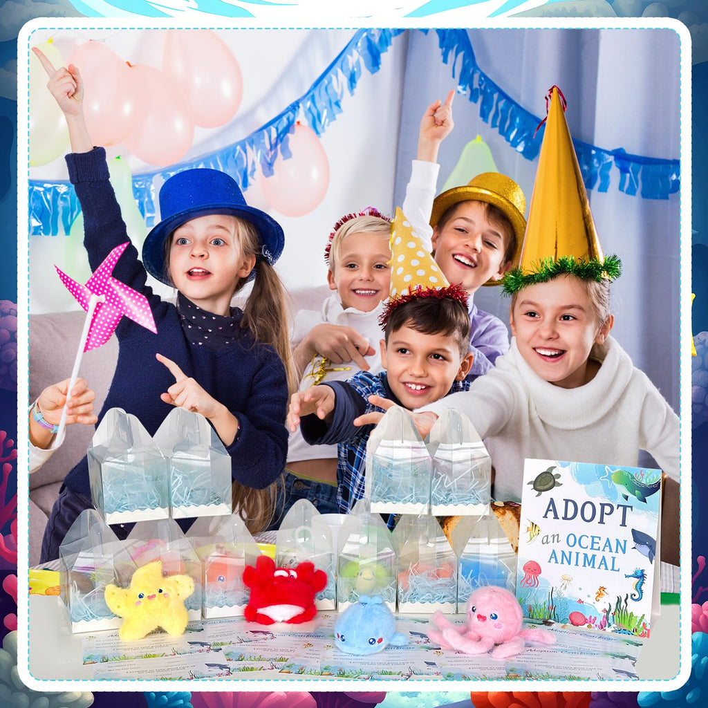 Yoloodayy 85 Pcs Ocean Animal Party Favors — Plush Sea Animals & Gift Boxes