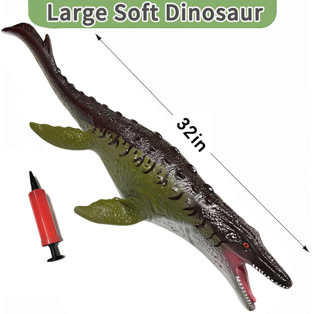 YONGJULE 32-Inch Mosasaurus Inflatable Dinosaur Toy – Large Soft Dino for Kids 3-5, Birthday Party Decor & Gift