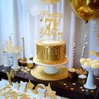 Yotawebery Happy 71st Birthday Cake Topper Gold Glitter | 71st Birthday Decorations
