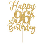 Yotawebery Happy 96th Birthday Cake Topper – Gold Glitter 96th Birthday Decorations for Men & Women
