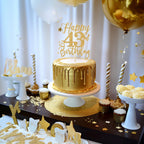 Yotawebery Happy 43rd Birthday Cake Topper – Gold Glitter 43rd Celebration