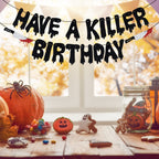 Yotawebery Glitter Have a Killer Birthday Banner - Halloween Party Decor