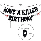 Yotawebery Glitter Have a Killer Birthday Banner - Halloween Party Decor