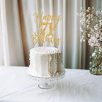 Yotawebery Happy 71st Birthday Cake Topper Gold Glitter | 71st Birthday Decorations