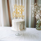 Yotawebery Happy 43rd Birthday Cake Topper – Gold Glitter 43rd Celebration