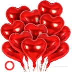YOTHORN 12 Pcs Red Heart Balloons – 18-Inch Foil Hearts for Parties