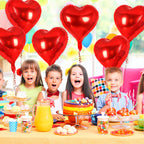 YOTHORN 12 Pcs Red Heart Balloons – 18-Inch Foil Hearts for Parties