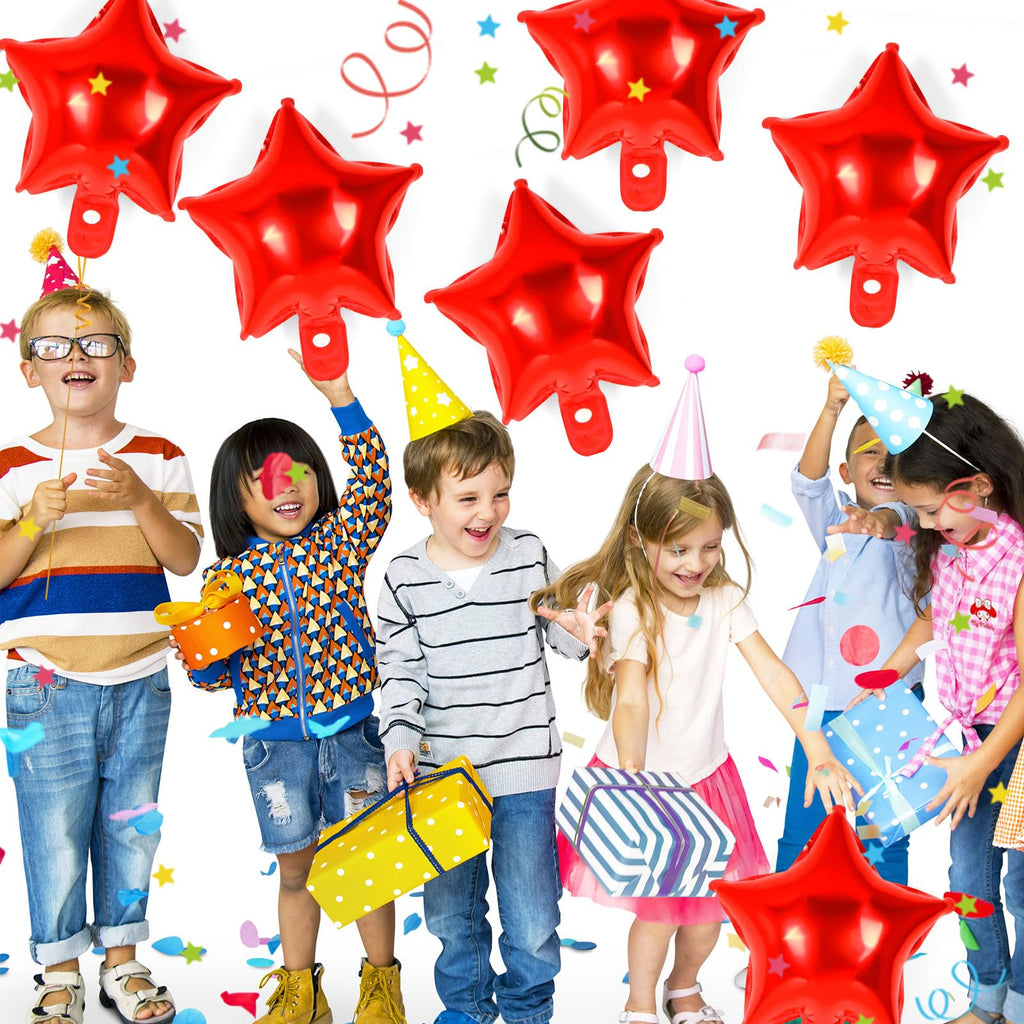 YOTHORN 50 Pcs Red Star Foil Balloons - 10in Mylar Star Balloons for Parties