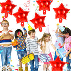 YOTHORN 50 Pcs Red Star Foil Balloons - 10in Mylar Star Balloons for Parties