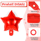 YOTHORN 50 Pcs Red Star Foil Balloons - 10in Mylar Star Balloons for Parties