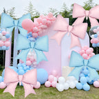 YOTHORN 6 Pcs Pink & Blue Bow Balloons – 38-Inch Foil Party Decorations