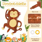 YOTHORN 6 Pcs Safari Balloons – Jungle Animal Foil Balloons for Zoo Theme Birthday Parties