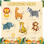 YOTHORN 6 Pcs Safari Balloons – Jungle Animal Foil Balloons for Zoo Theme Birthday Parties