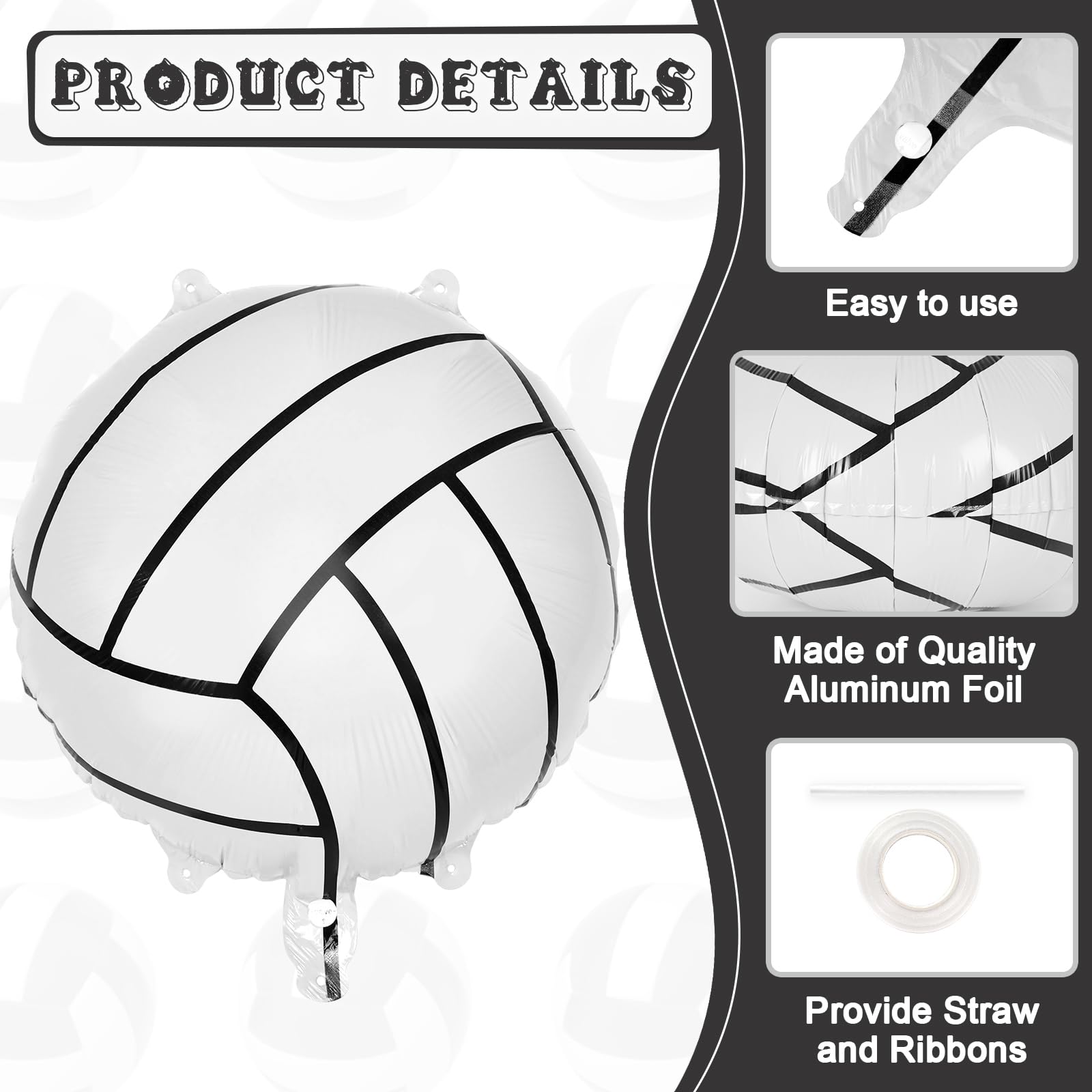 YOTHORN 12 Pcs Volleyball Foil Balloons - 18 Inch Party Decor