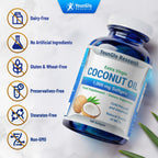 YounGlo Coconut Oil 1000 mg - Cold-Pressed Organic Extra Virgin, 180 Vegan Softgels (Pack of 2)