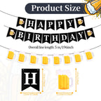 YQQYG Beer Birthday Decorations – Banner & Mug Pennants for Beer Parties