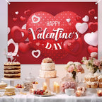 YQUQWN Happy Valentine's Day Banner 72x44 Inch Backdrop for Photography & Party Decor