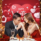 YQUQWN Happy Valentine's Day Banner 72x44 Inch Backdrop for Photography & Party Decor