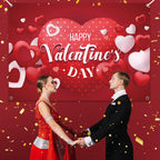 YQUQWN Happy Valentine's Day Banner 72x44 Inch Backdrop for Photography & Party Decor