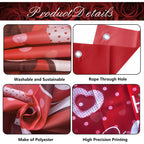 YQUQWN Happy Valentine's Day Banner 72x44 Inch Backdrop for Photography & Party Decor