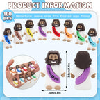YuDanae Multicolor Mini Jesus Figures – 100 Pcs Rubber Jesus Figurines for Easter, Sunday School & Party Favors