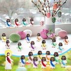 YuDanae Multicolor Mini Jesus Figures – 100 Pcs Rubber Jesus Figurines for Easter, Sunday School & Party Favors