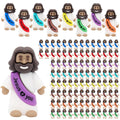 YuDanae Multicolor Mini Jesus Figures – 100 Pcs Rubber Jesus Figurines for Easter, Sunday School & Party Favors