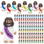 YuDanae Multicolor Mini Jesus Figures – 100 Pcs Rubber Jesus Figurines for Easter, Sunday School & Party Favors