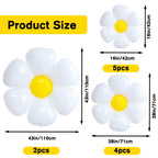 YUJUN 11PCS Daisy Balloons Set | Huge White Daisy Foil Mylar Balloons for Baby Shower, Wedding, and Party Decor (43in, 28in, 16in)