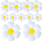 YUJUN 11PCS Daisy Balloons Set | Huge White Daisy Foil Mylar Balloons for Baby Shower, Wedding, and Party Decor (43in, 28in, 16in)