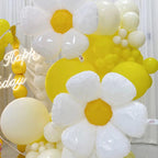 YUJUN 11PCS Daisy Balloons Set | Huge White Daisy Foil Mylar Balloons for Baby Shower, Wedding, and Party Decor (43in, 28in, 16in)