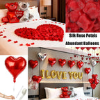 YuLeFang 54pcs Heart Balloons & Love Bear – Valentine Night Decor Set