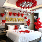 YuLeFang 54pcs Heart Balloons & Love Bear – Valentine Night Decor Set