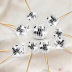 Yumikoo 33PCS Disco Ball Cupcake Topper Set – 70s Disco Party Decor
