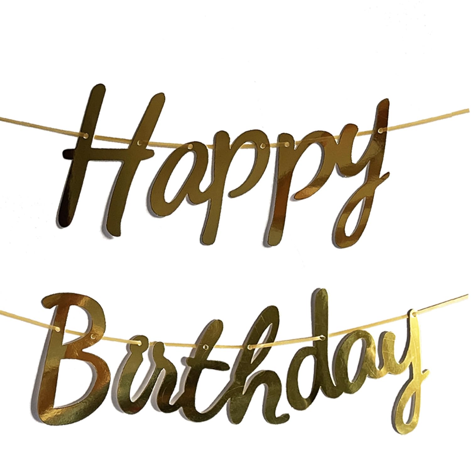 YUNSHANGMO Happy Birthday Cat Banner Garland — Cat Face Birthday Decor with Gold Sign, Premium Cardstock