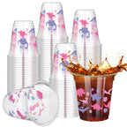 Yuxung 50 Pcs Dinosaur Birthday Party Cups – 12 oz Pink Dino Theme Tumblers