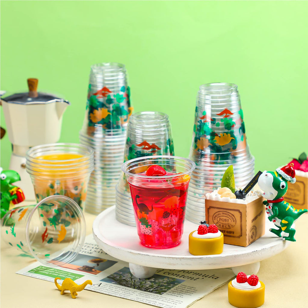 Yuxung 50 Pcs 12 oz Dinosaur Party Cups – Green Dino Tumblers for Kids