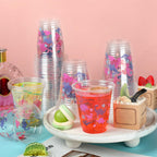 Yuxung 50 Pcs Dinosaur Birthday Party Cups – 12 oz Pink Dino Theme Tumblers