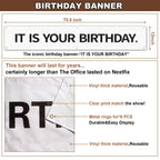 YWQIPABA It Is Your Birthday Banner – Office Theme, 6 ft x 1 ft, Metal Grommets