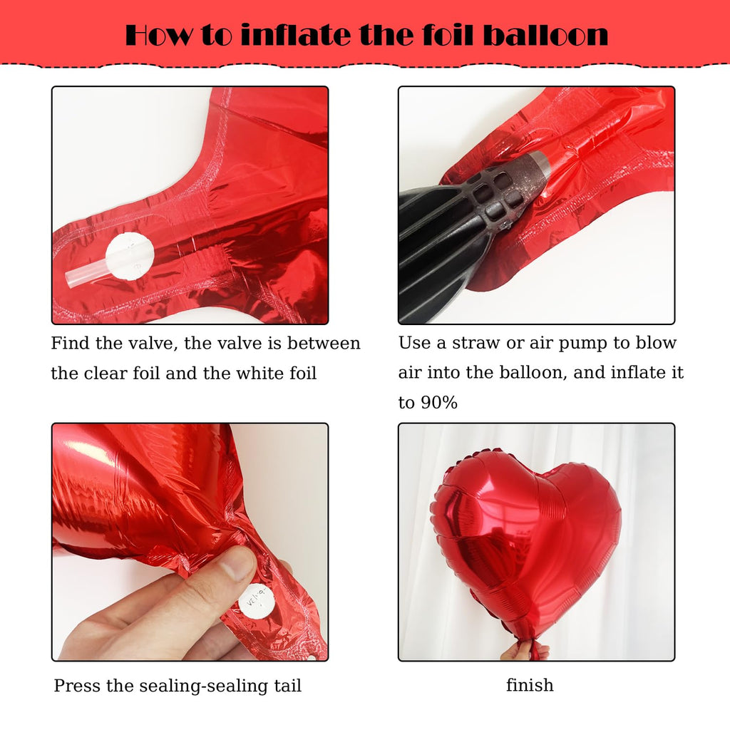 YWWSNSE Red Birthday Decorations — 3D Foil Banner, Balloons & Swirls Set