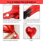 YWWSNSE Red Birthday Decorations — 3D Foil Banner, Balloons & Swirls Set